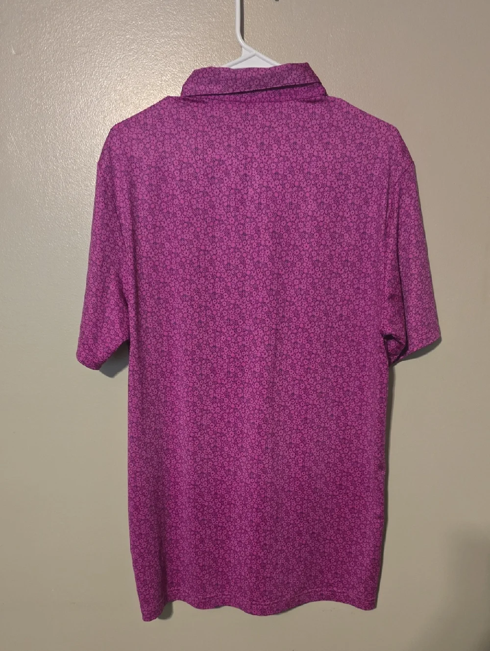 Adidas‎ Allover FLoral Mens Fuchsia Medium Golf Polo Shirt